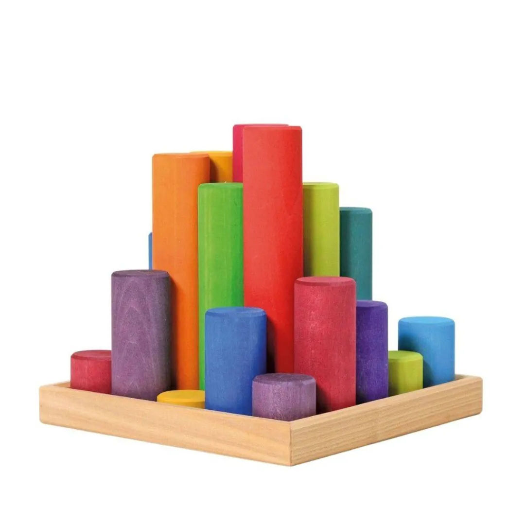 Grimm's Spiel u0026 Holz Marble & Ball Runs|Wooden Toys < Large Wooden Building Rollers - Assorted Colors