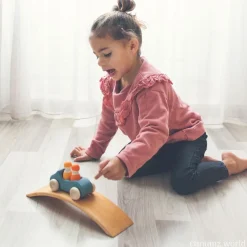 Grimm's Spiel u0026 Holz 12-24 Months|2 Years < Large Wooden Convertible Car - Blue
