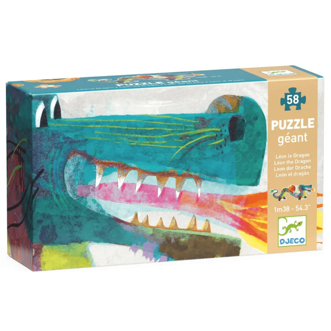 Djeco 6 Years|5 Years < Leon the Dragon 58 Piece Giant Floor Jigsaw Puzzle