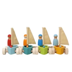 Grimm's Spiel u0026 Holz 4 Years|3 Years < Little Land Yacht - Wooden Toy Sailboat