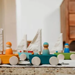 Grimm's Spiel u0026 Holz 4 Years|3 Years < Little Land Yacht - Wooden Toy Sailboat