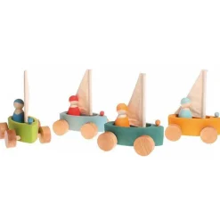 Grimm's Spiel u0026 Holz 4 Years|3 Years < Little Land Yacht - Wooden Toy Sailboat