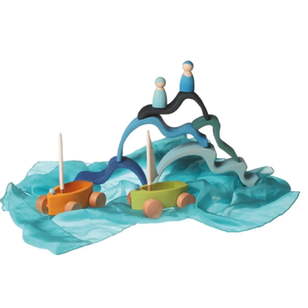 Grimm's Spiel u0026 Holz 4 Years|3 Years < Little Land Yacht - Wooden Toy Sailboat