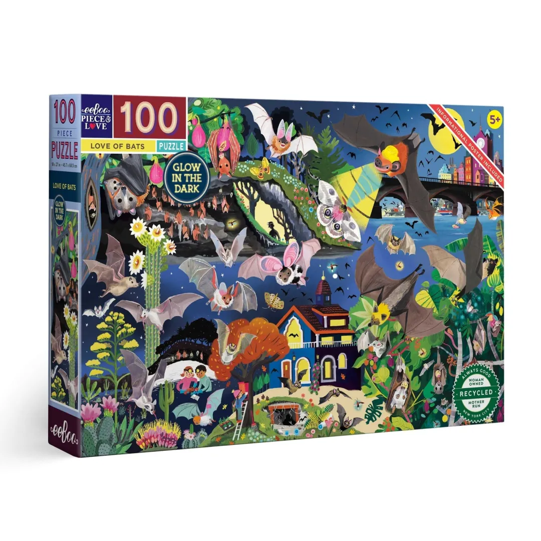 eeBoo Stem Toys|Stem Toys < Love of Bats 100 Piece Jigsaw Floor Puzzle