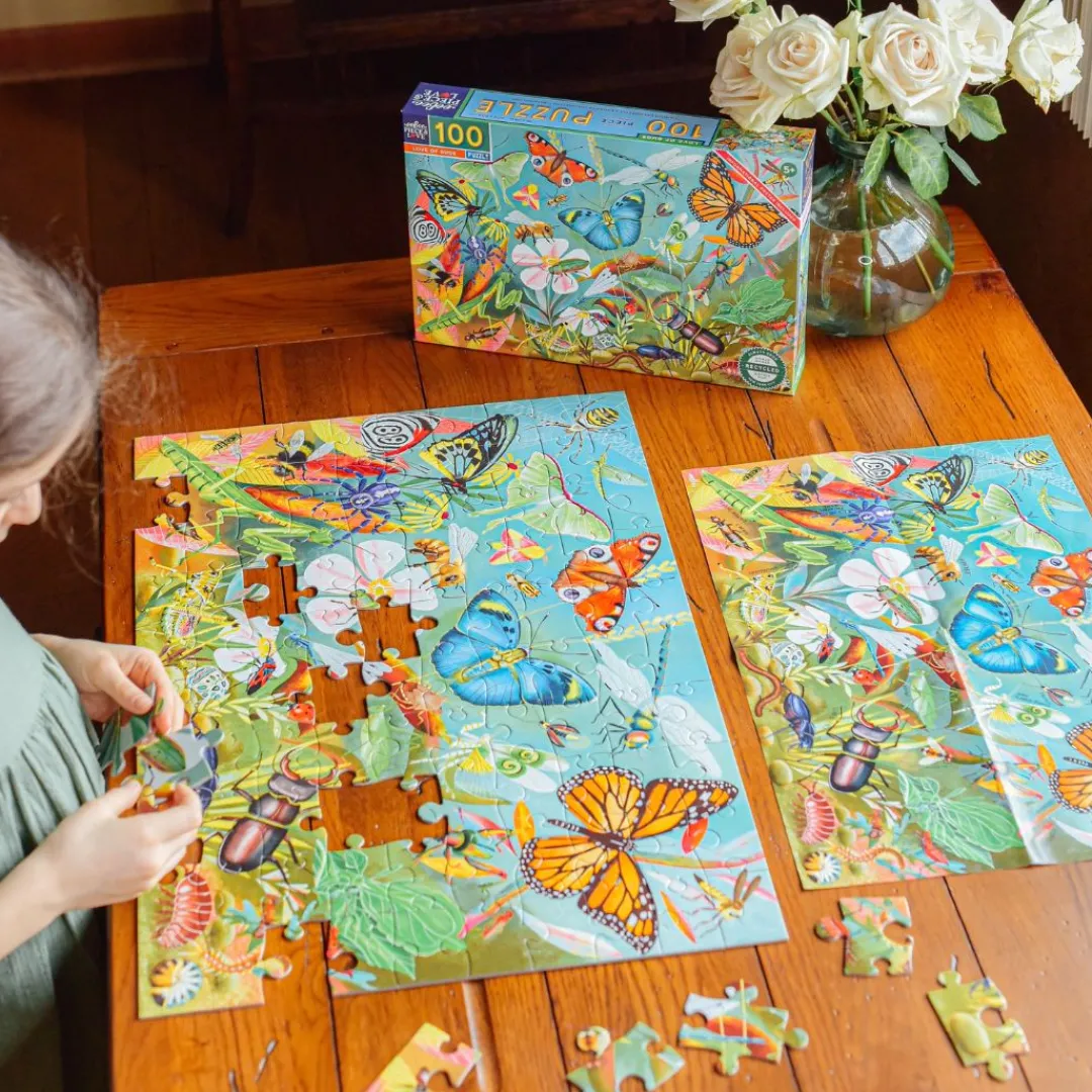 eeBoo Puzzles|5 Years < Love of Bugs 100 Piece Jigsaw Puzzle