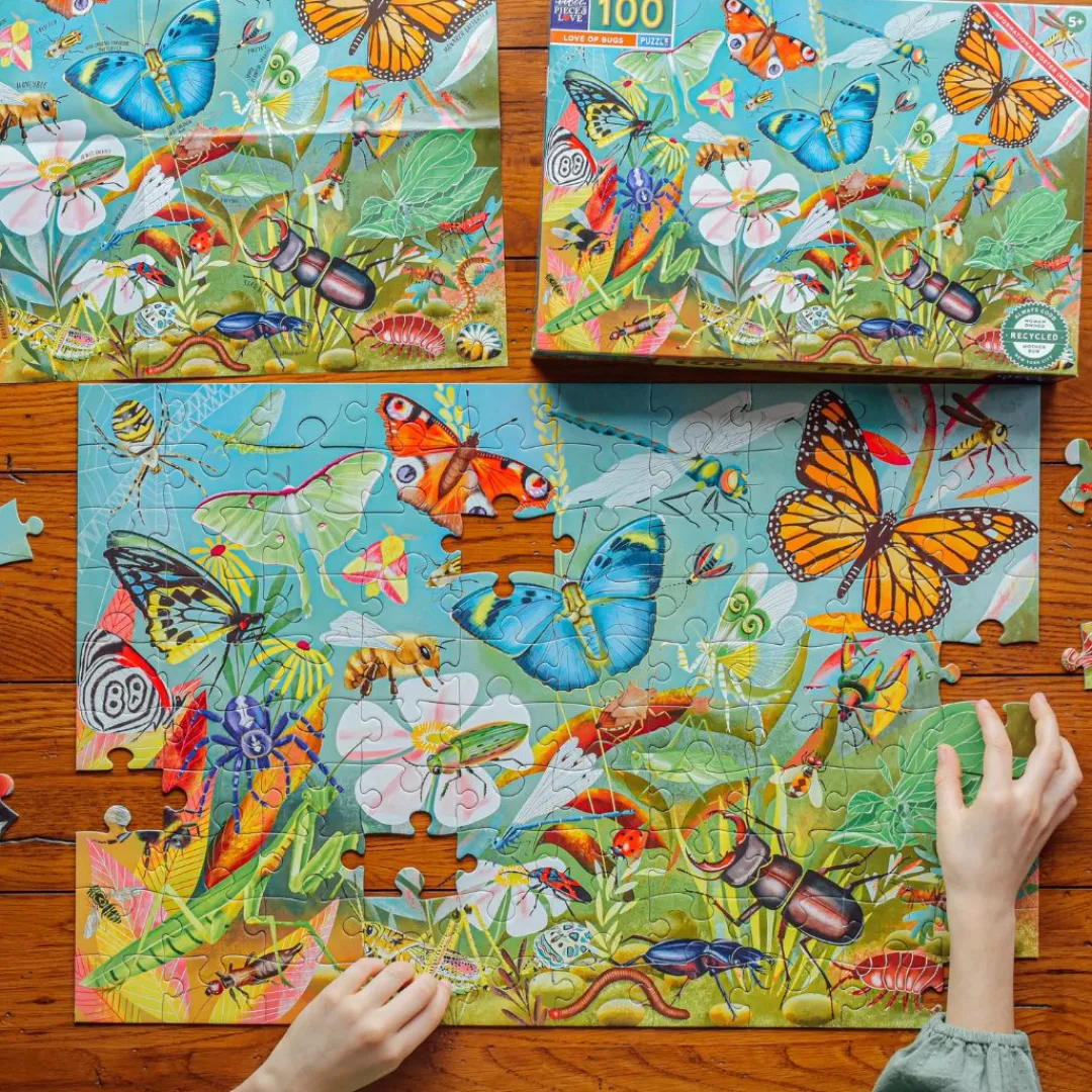 eeBoo Puzzles|5 Years < Love of Bugs 100 Piece Jigsaw Puzzle