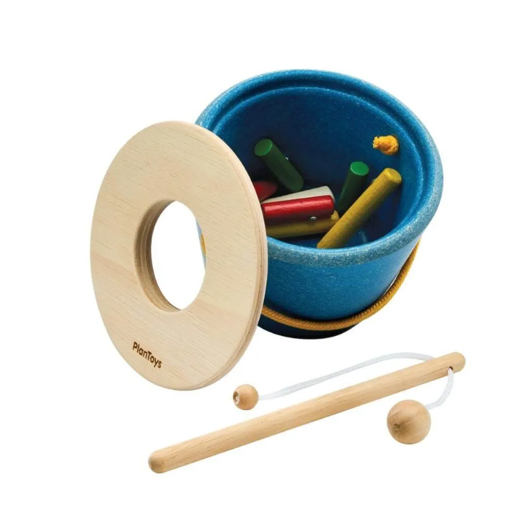 PlanToys Wooden Toys|Early Learning < Magnetic Fishing Game Set