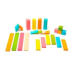 Tegu 12-24 Months|Wooden Toys < Magnetic Wooden Blocks - 24 Piece Set Tints