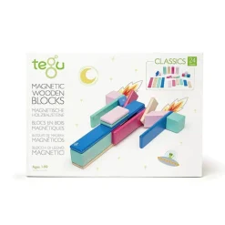 Tegu 2 Years|4 Years < Magnetic Wooden Blocks - 24 Piece Set Blossom