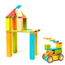 Tegu 12-24 Months|Wooden Toys < Magnetic Wooden Blocks - 42 Piece Set Tints