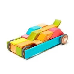 Tegu 12-24 Months|Wooden Toys < Magnetic Wooden Blocks - 42 Piece Set Tints