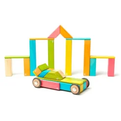 Tegu 12-24 Months|Wooden Toys < Magnetic Wooden Blocks - 42 Piece Set Tints