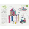 Tegu 12-24 Months|Wooden Toys < Magnetic Wooden Blocks - 42 Piece Set Blossom