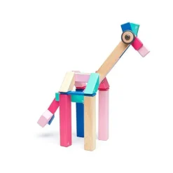 Tegu 12-24 Months|Wooden Toys < Magnetic Wooden Blocks - 42 Piece Set Blossom