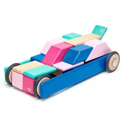Tegu 12-24 Months|Wooden Toys < Magnetic Wooden Blocks - 42 Piece Set Blossom