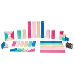 Tegu 12-24 Months|Wooden Toys < Magnetic Wooden Blocks - 42 Piece Set Blossom