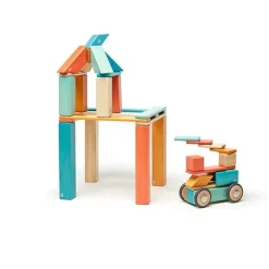 Tegu 12-24 Months|Wooden Toys < Magnetic Wooden Blocks - 42 Piece Set Sunset