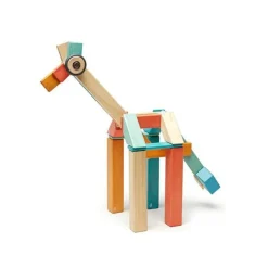 Tegu 12-24 Months|Wooden Toys < Magnetic Wooden Blocks - 42 Piece Set Sunset