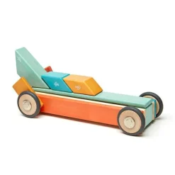 Tegu 12-24 Months|Wooden Toys < Magnetic Wooden Blocks - 42 Piece Set Sunset