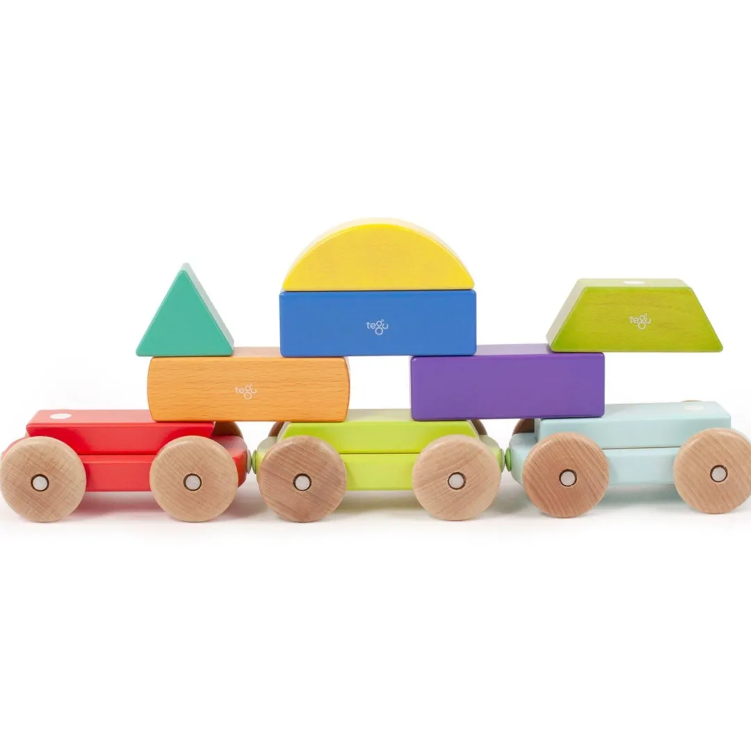 Tegu 12-24 Months|4 Years < Magnetic Wooden Shape Train
