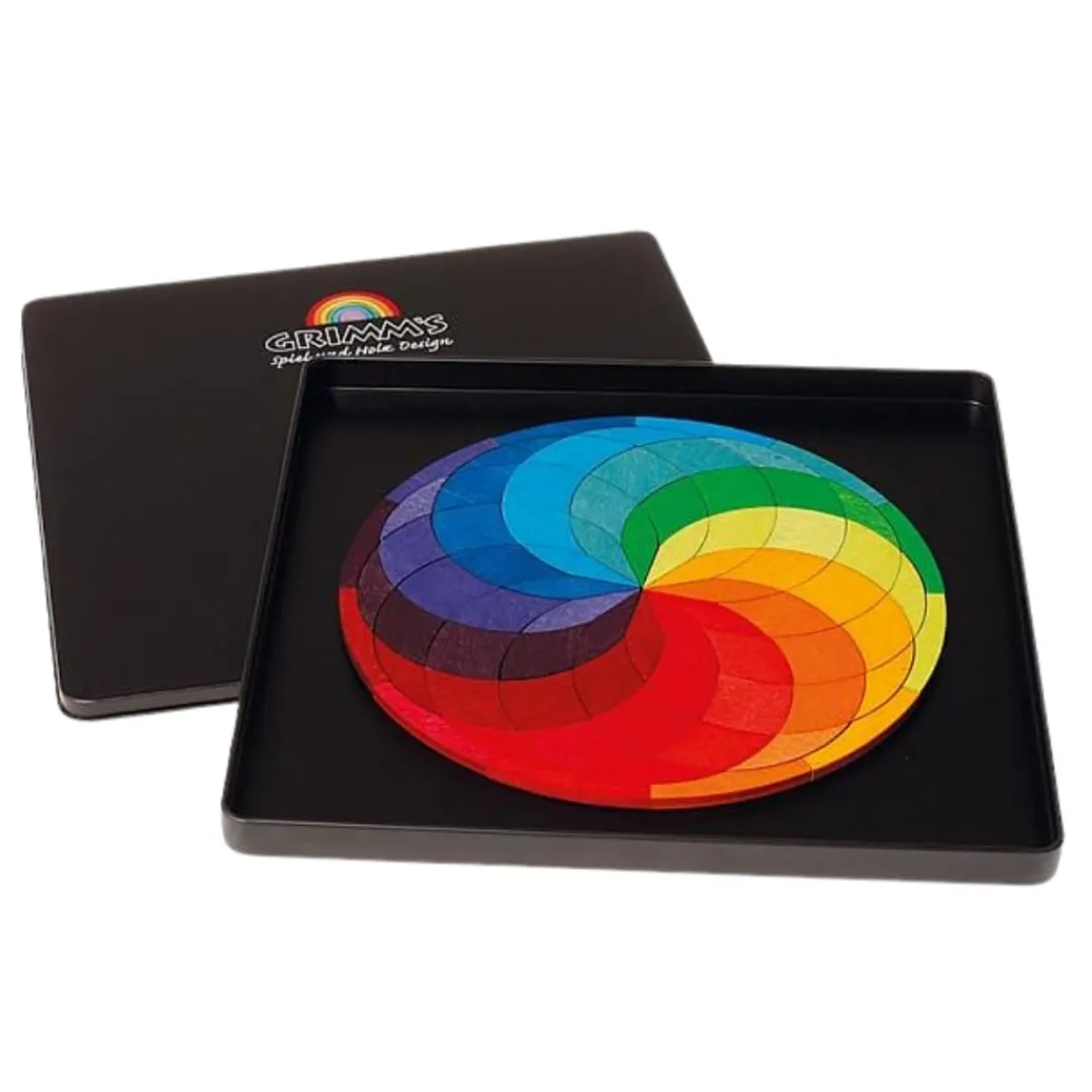 Grimm's Spiel u0026 Holz Wooden Toys|Puzzles < Magnetic Wooden Tile Puzzle - Rainbow Wheel
