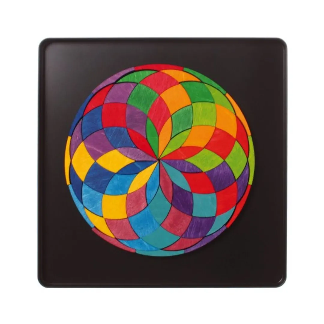 Grimm's Spiel u0026 Holz Wooden Toys|Puzzles < Magnetic Wooden Tile Puzzle - Rainbow Wheel