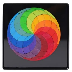 Grimm's Spiel u0026 Holz Wooden Toys|Puzzles < Magnetic Wooden Tile Puzzle - Rainbow Wheel