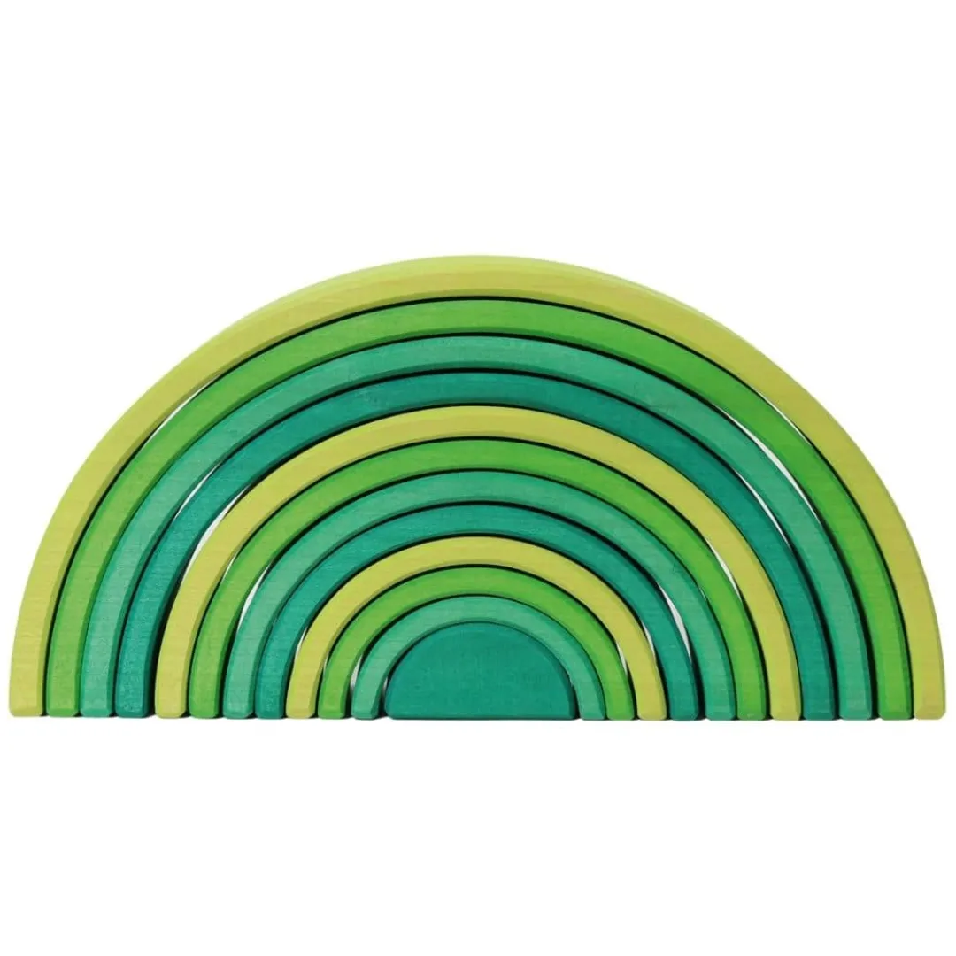 Grimm's Spiel u0026 Holz 12-24 Months|Wooden Toys < Meadow Green Wooden Rainbow Tunnel