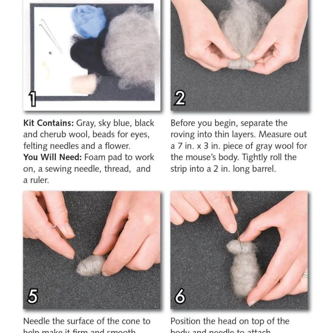 Woolpets Other Crafts|Handwork < Mice Duo Needle Felting Kit