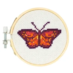 Kikkerland Design 6 Years|Other Crafts < Mini Cross-Stitch Embroidery Butterfly Kit