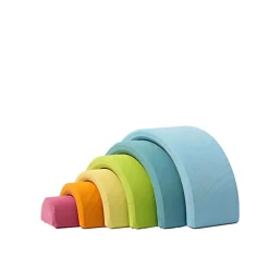 Grimm's Spiel u0026 Holz Wooden Toys|4 Years < Mini Wooden Rainbow Stacker - Pastel