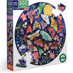 eeBoo Puzzles|5 Years < Moths 500 Piece Round Puzzle