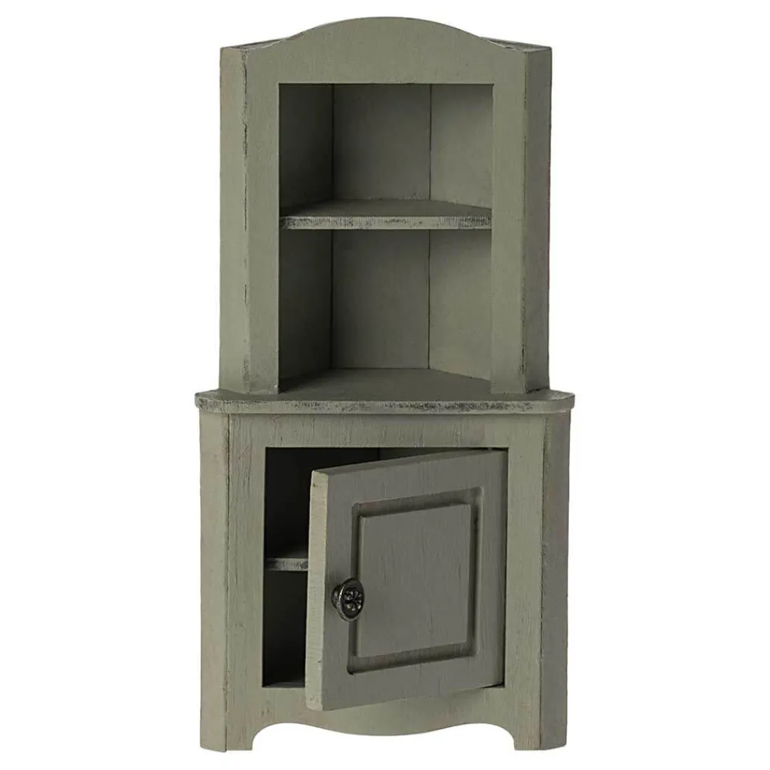Maileg Maileg Collection|4 Years < Mouse-Sized Corner Cabinet - Light green