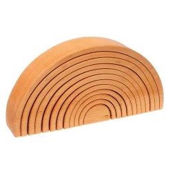 Grimm's Spiel u0026 Holz 12-24 Months|Marble & Ball Runs < Natural Wooden Rainbow Tunnel - 12 Piece