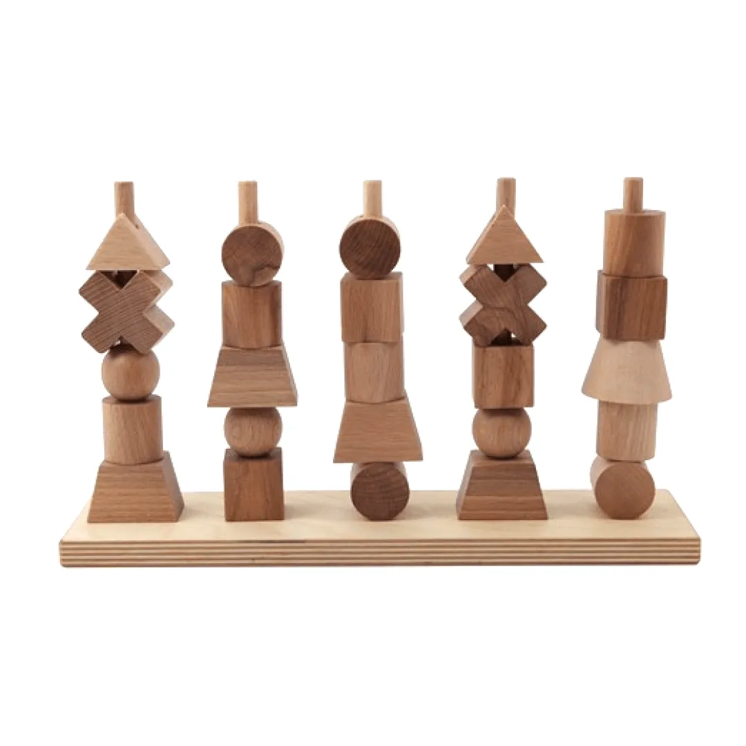 Wooden Story Wooden Toys|Early Learning < Natural Wooden Shapes Stacker