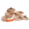 Erzi 4 Years|3 Years < Natural Wooden Toy Cookware Set