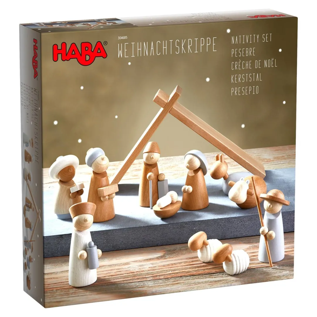 HABA Wooden Toys|4 Years < Natural Wood Nativity Set