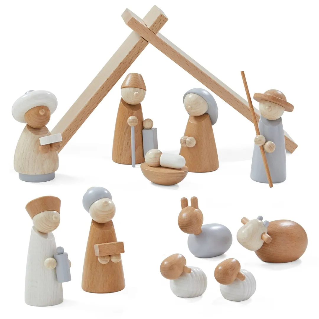 HABA Wooden Toys|4 Years < Natural Wood Nativity Set
