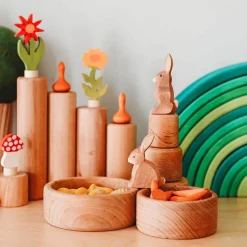 Grimm's Spiel u0026 Holz 12-24 Months|Wooden Toys < Natural Wood Nesting Bowl Set