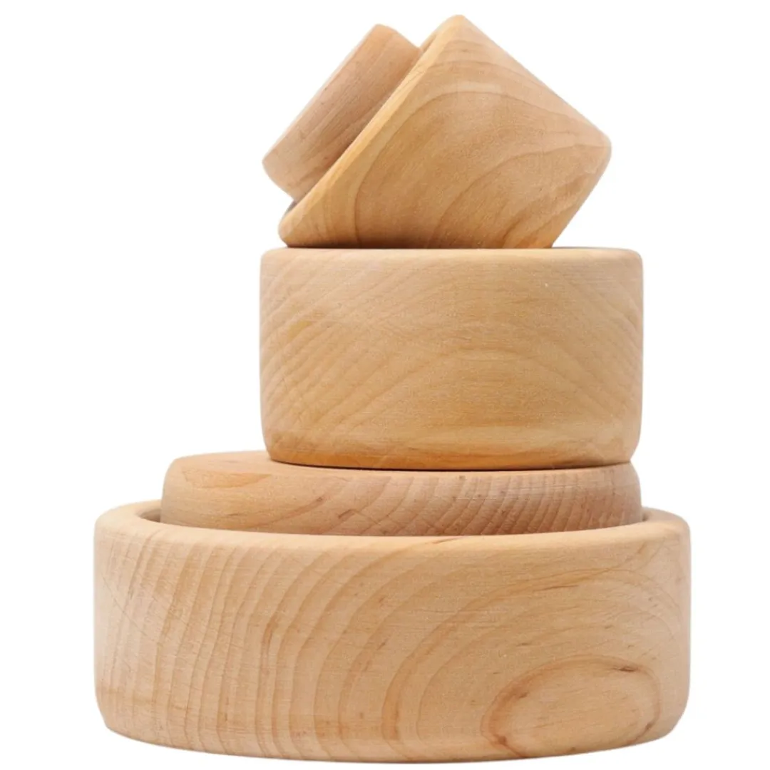 Grimm's Spiel u0026 Holz 12-24 Months|Wooden Toys < Natural Wood Nesting Bowl Set