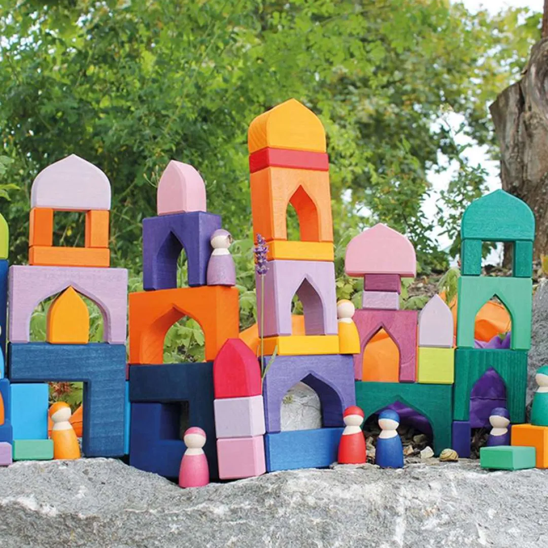 Grimm's Spiel u0026 Holz Wooden Toys|4 Years < 1001 Nights Wooden Blocks Building Set