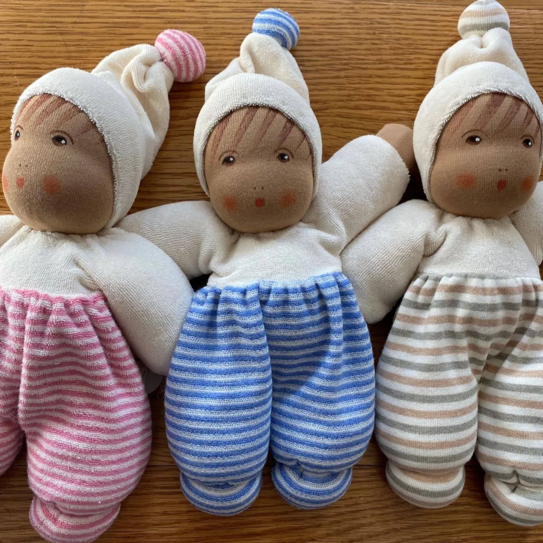 Nanchen 12-24 Months|Dolls < Organic Waldorf Baby Doll - Pink (Multiple Skin Tones)