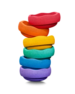 Stapelstein® Outdoor Toys|12-24 Months < Original Rainbow Balance and Stepping Stone Set