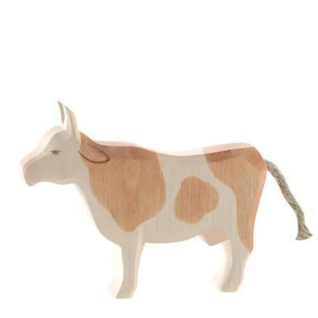 Ostheimer Wooden Toys|4 Years < Cow, Brown and White, Standing