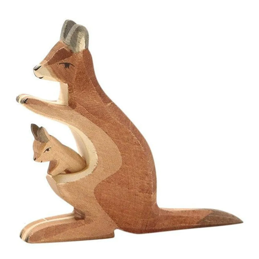 Ostheimer Summer Nature Table|Wooden Toys < Kangaroo, with Baby