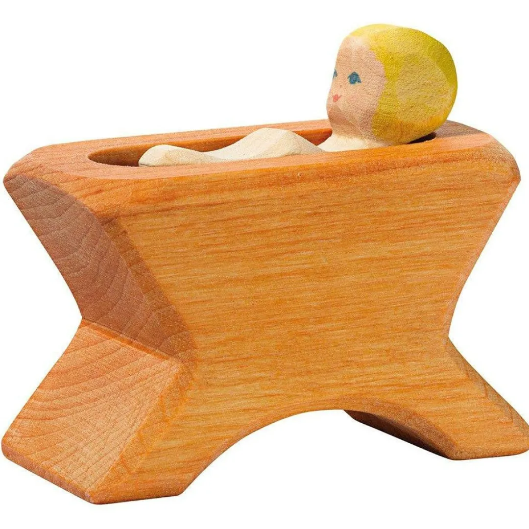 Ostheimer Dolls|Wooden Toys < Nativity Crib with Infant