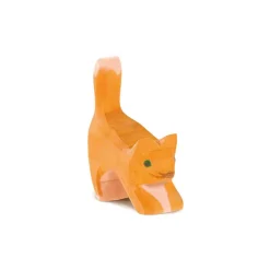 Ostheimer Wooden Toys|4 Years < Small Orange Cat, Head Low