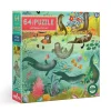 eeBoo Puzzles|5 Years < Otters At Play - 64 Piece Jigsaw Puzzle