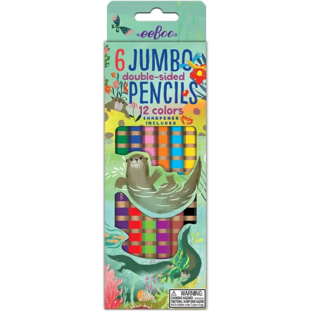eeboo 4 Years|3 Years < Otters Double-Sided Pencil Set