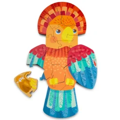 HABA Wooden Toys|4 Years < Parrot 2-in-1 Wooden Puzzle